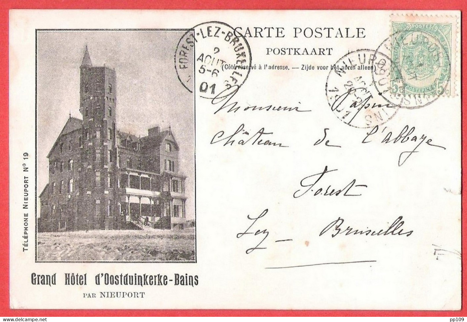 CP  GRAND HOTEL D'OOSTDUINKERKE BAINS Par Nieuport En 1901  - Pas Courant - Oostduinkerke