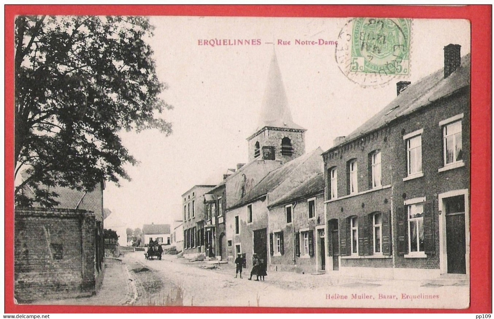 CP  ERQUELINNES  Edit. Hélène Muller RUE NOTRE DAME Envoyée En Poste Restante LORIENT, ST NAZAIRE Puis NANTES - Erquelinnes