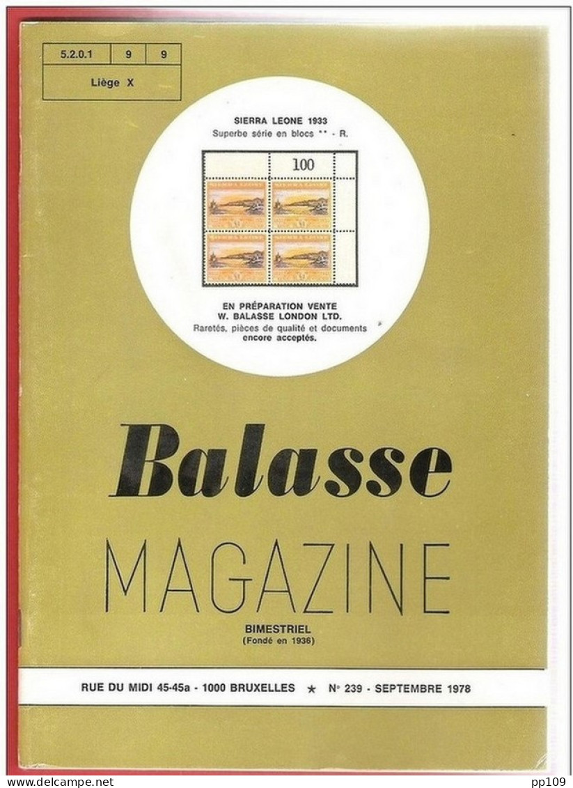 BALASSE MAGAZINE Bimestriel  N°239 - Septembre 1978 - Français (àpd. 1941)