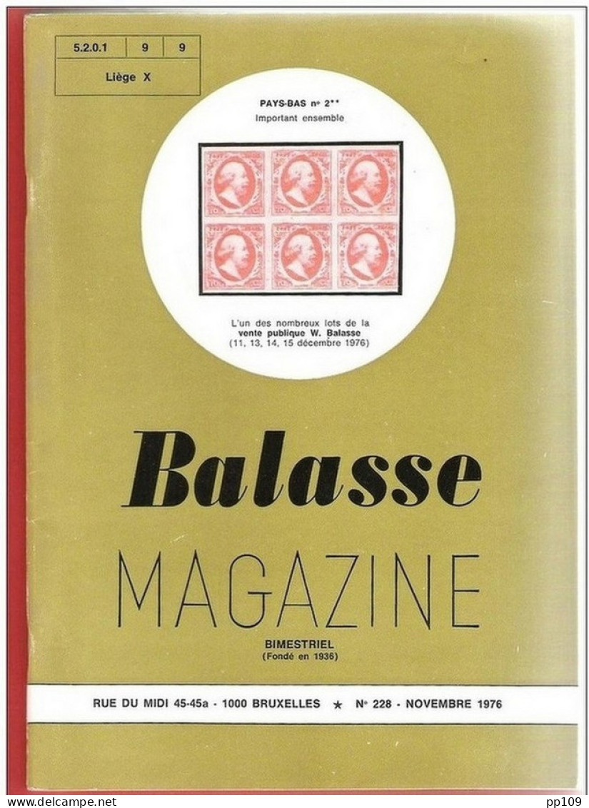 BALASSE MAGAZINE Bimestriel  N°228 Novembre 1976 - Francesi (dal 1941))