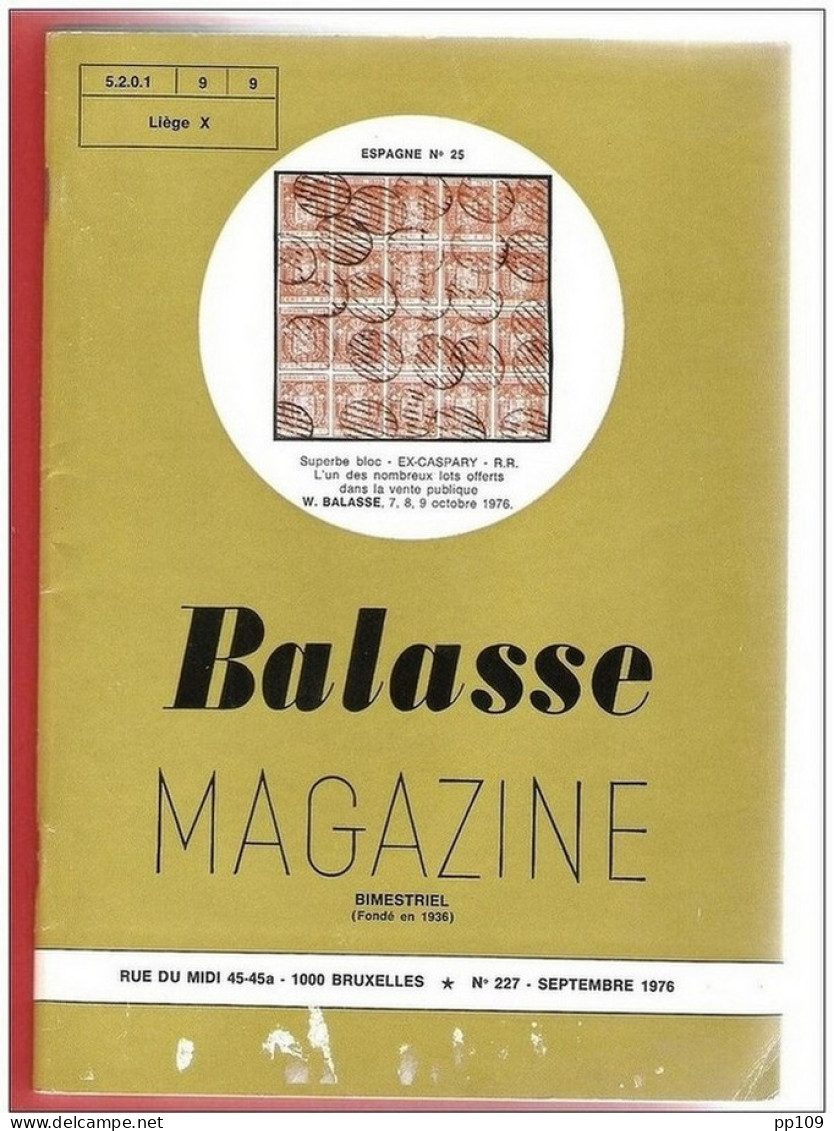 BALASSE MAGAZINE Bimestriel  N°227 Septembre 1976 - French (from 1941)