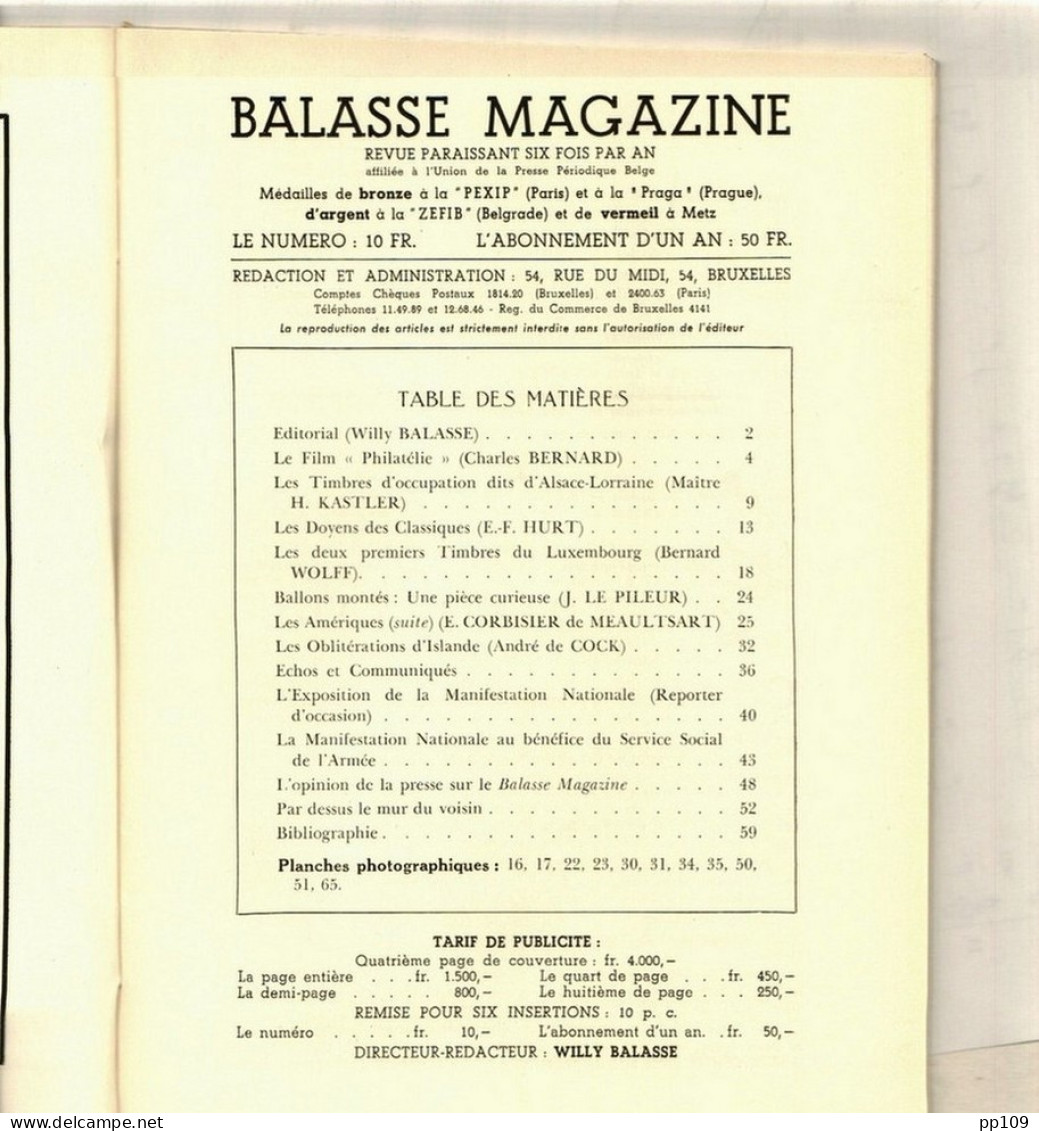 BALASSE MAGAZINE N°48 Janvier 1947  : 64   Pages Avec Articles Intéressants - Francés (desde 1941)