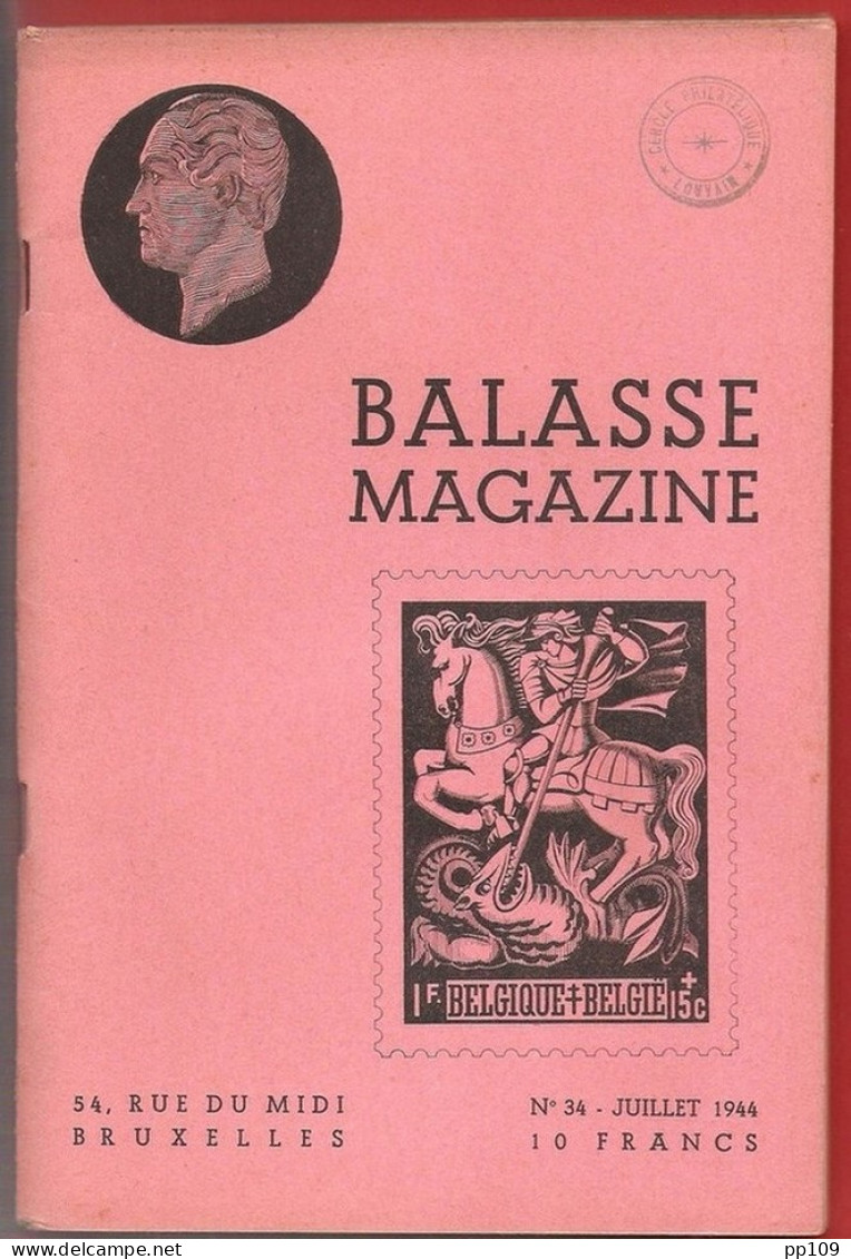 BALASSE MAGAZINE N°34 Juillet 1944   :  47 Pages Avec Articles Intéressants - Français (àpd. 1941)