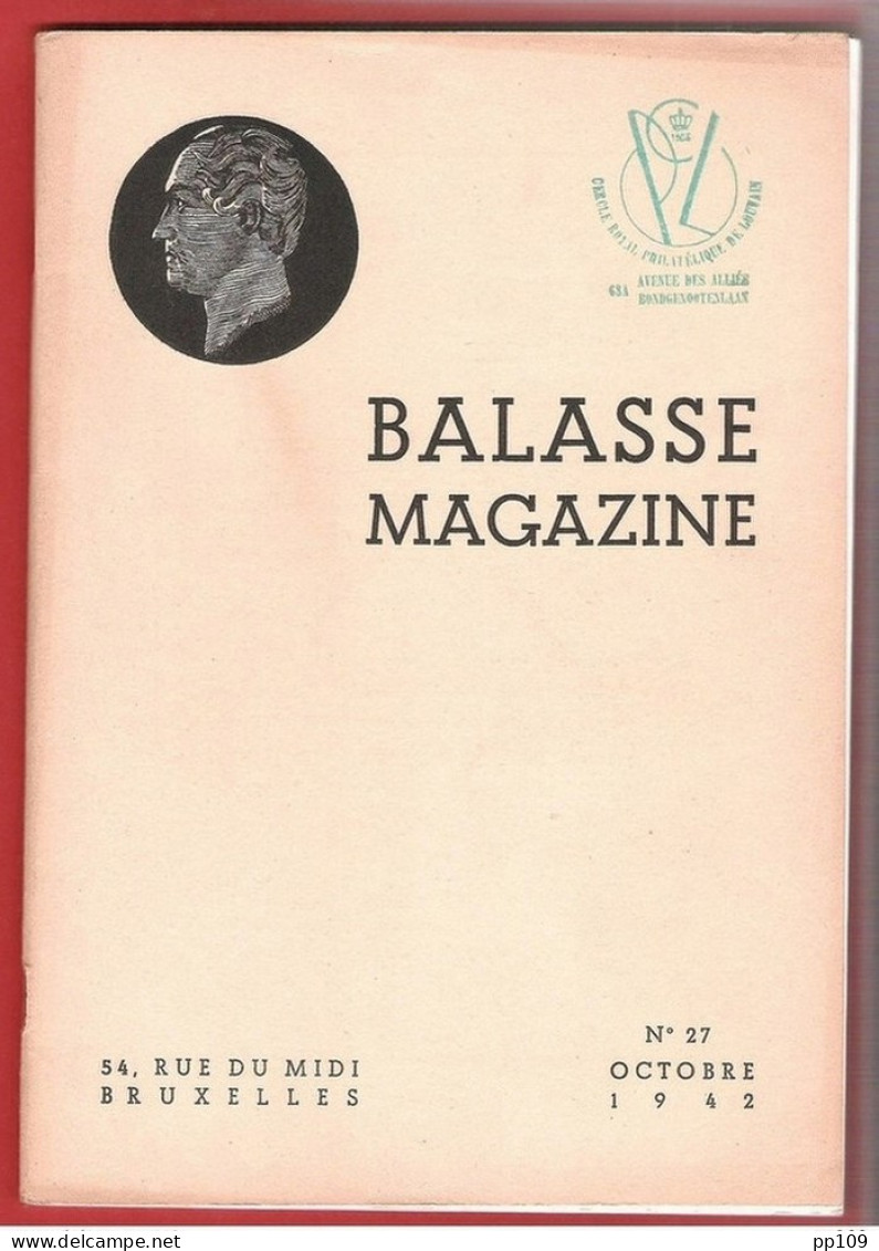 BALASSE MAGAZINE N°27 Octobre 1942 68  Pages Avec Articles Intéressants + 10ème Supplément Du Catalogue BALASSE 1940 - Francés (desde 1941)