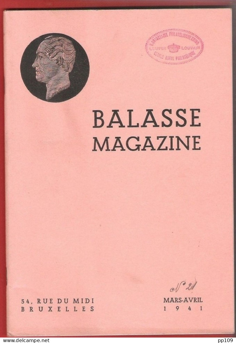 BALASSE MAGAZINE N°21 Mars-avril 1941  72 Pages Avec Articles Intéressants  Et 4ème Supplément Du Catalogue BALASSE 1940 - Französisch (ab 1941)