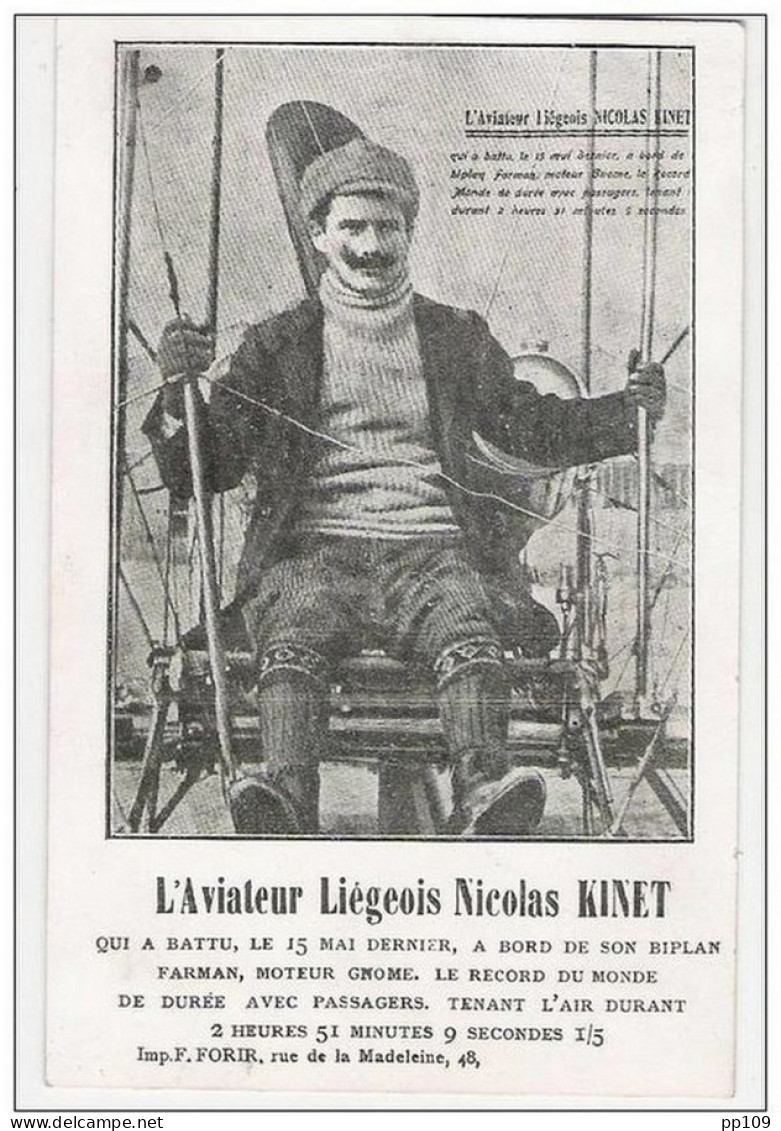 Aviation Nicolas KINET  Liège Record Durée  + Souvenir Mortuaire : Tué  Meeting De STOCKEL Martyr  Du Progrès - Accidents