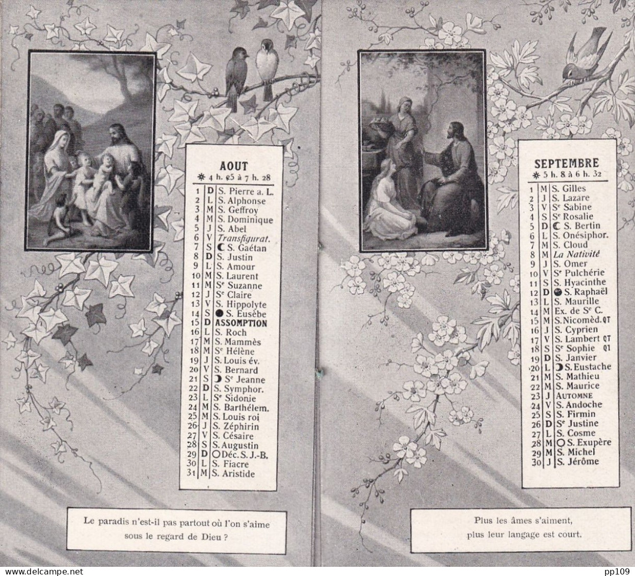 Almanach De L'Amitié Petit Calendrier Religieux  1920   6.5 Cm X 11 Cm (12pg) - Petit Format : 1901-20