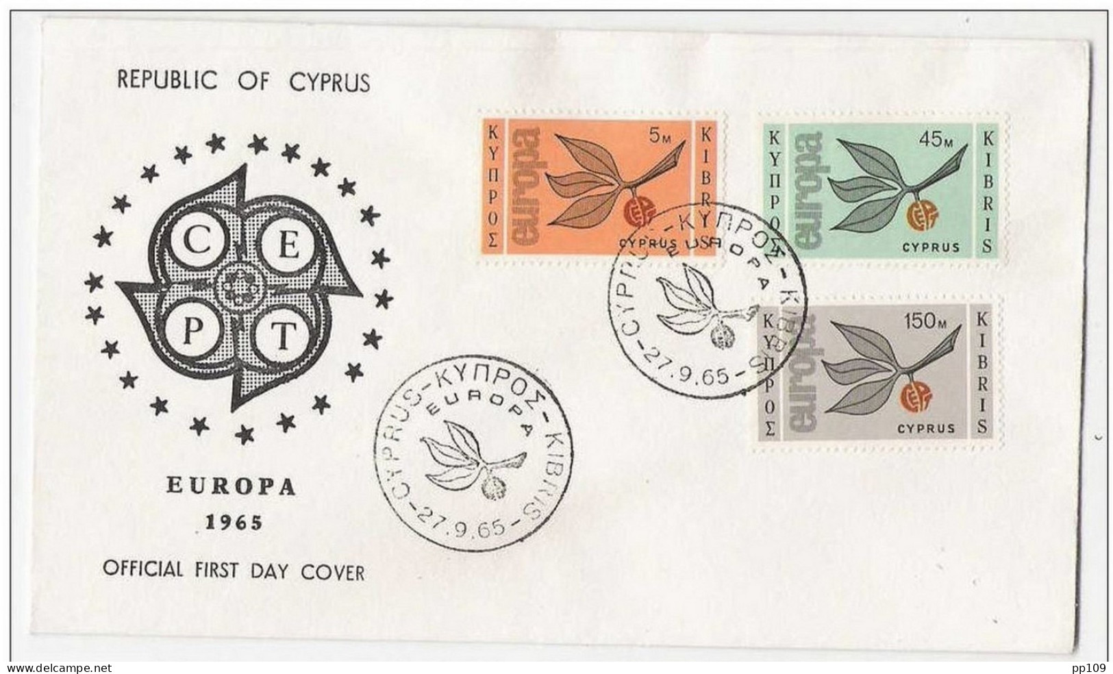 6 FDC EUROPA  CEPT : CYPRUS (1962, 1964, 1965, 1973) - ITALIA  (1957) - GREAT BRITAIN (1960) - 1967