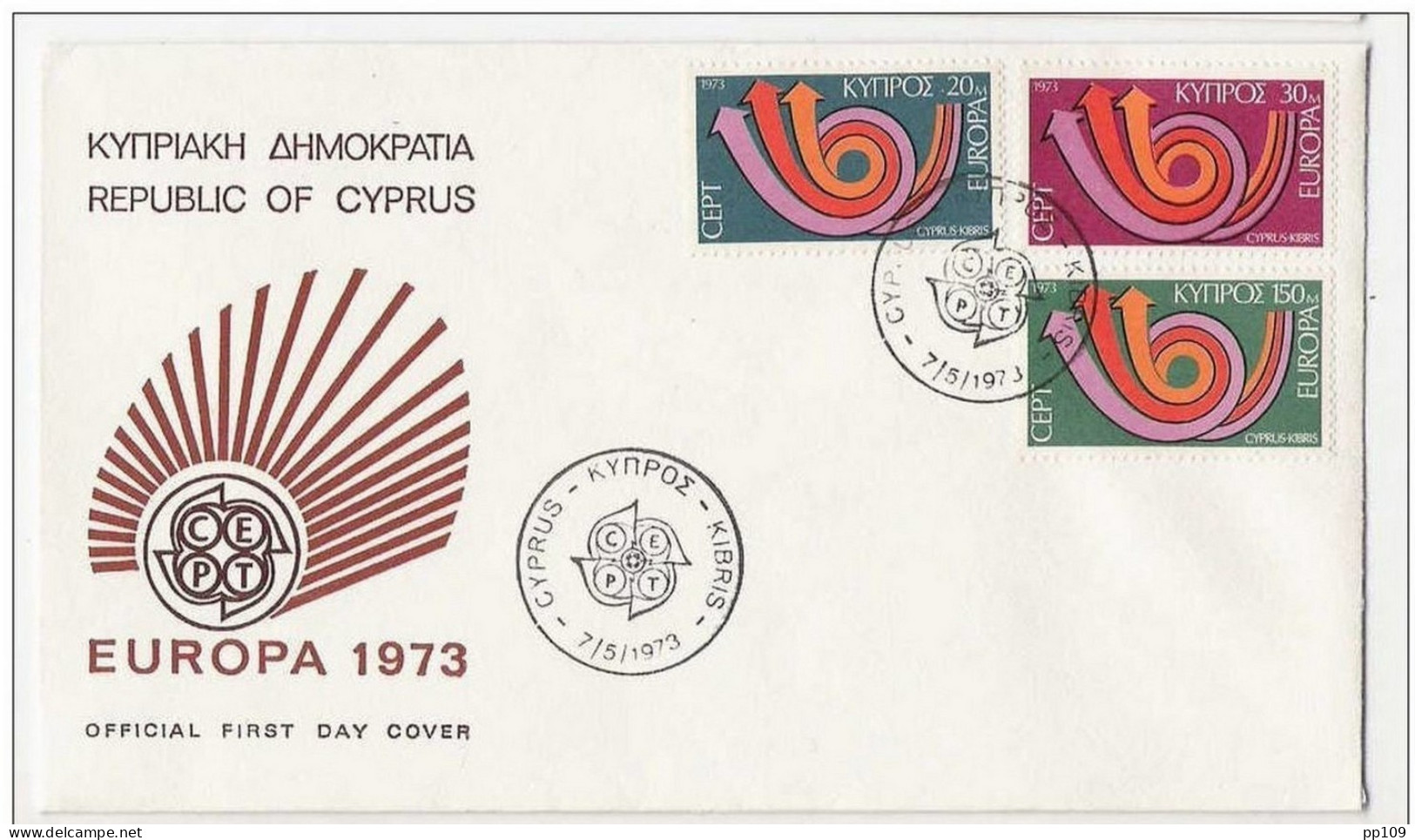 6 FDC EUROPA  CEPT : CYPRUS (1962, 1964, 1965, 1973) - ITALIA  (1957) - GREAT BRITAIN (1960) - 1967