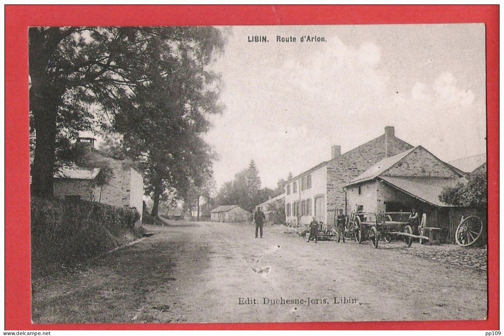 5 CP LIBIN Boucherie Charcuterie - Entrée Village - Route D'Arlon - Moulin -  école  Edit. Duchesne-Joris Non Utilisées - Libin