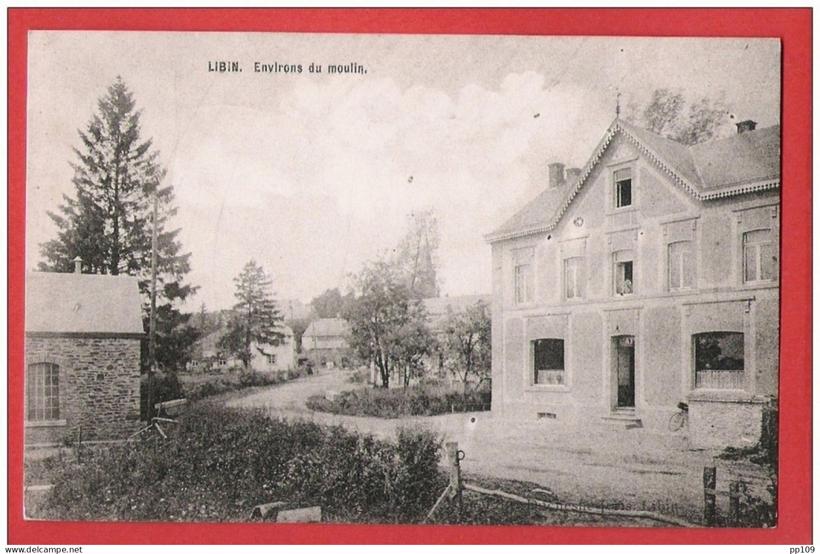 5 CP LIBIN Boucherie Charcuterie - Entrée Village - Route D'Arlon - Moulin -  école  Edit. Duchesne-Joris Non Utilisées - Libin