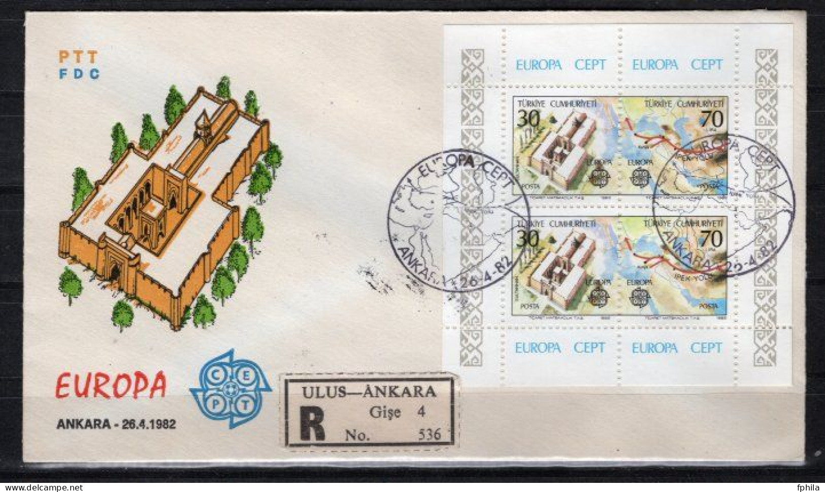 1982 TURKEY EUROPA CEPT HISTORY FDC - 1982