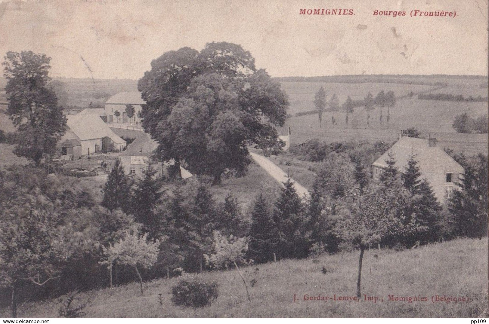 3 CP Anciennes MOMIGNIES Hôtel De Ville - Bourges (frontière) - Etablissement Des Frères  Imp. GERDAY LEMYE - Momignies