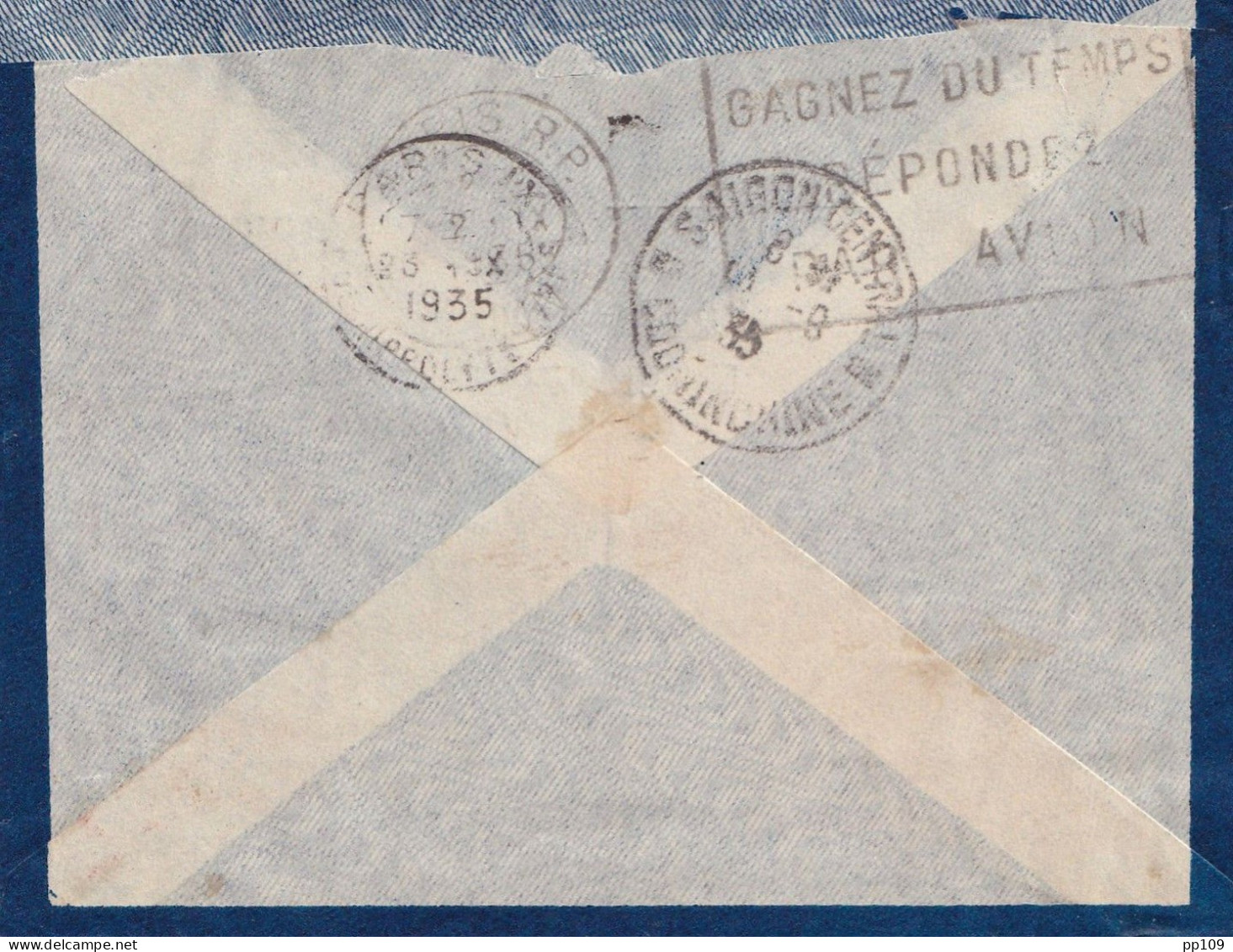 2 Doc. INDOCHINE Obl  NHARANG 13 Et 20  IX 36, Obl Saïgon Central COCHINCHINE + Paris/Marseille étiq. VIA AIR FRANCE - Aéreo