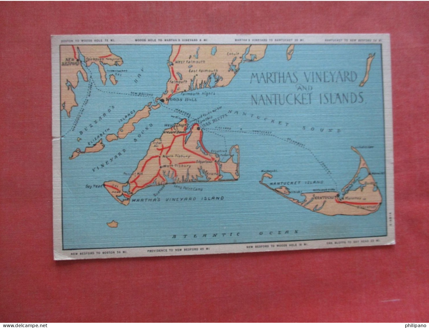 Map Marthas Vineyard  Nantucket  Islands - Massachusetts > Nantucket>   Ref 6071 - Nantucket
