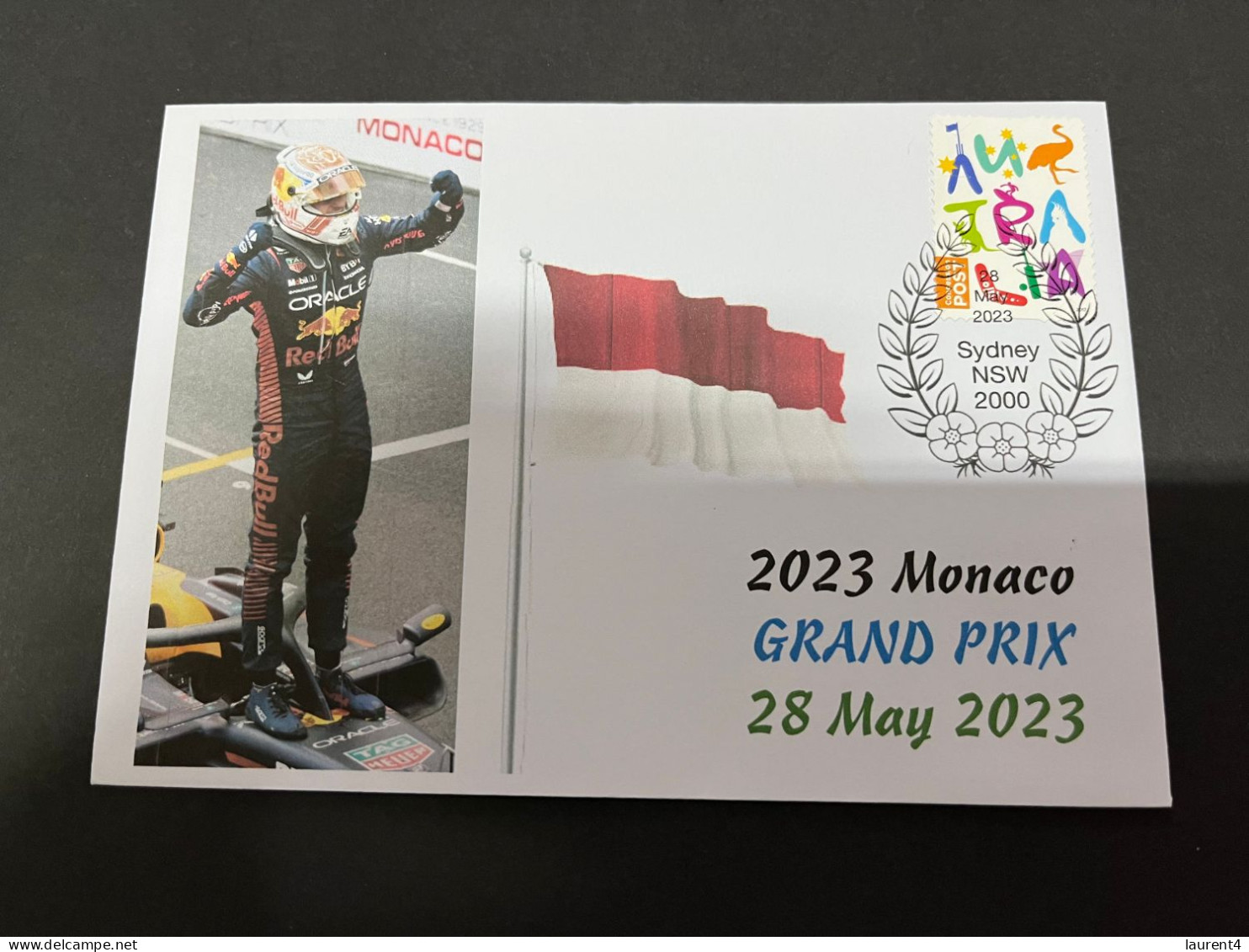 (2 R 2) Formula One - 2023 Monaco Grand Prix - Winner Max Verstappen 28 May 2023) With OZ Stamp - Other & Unclassified