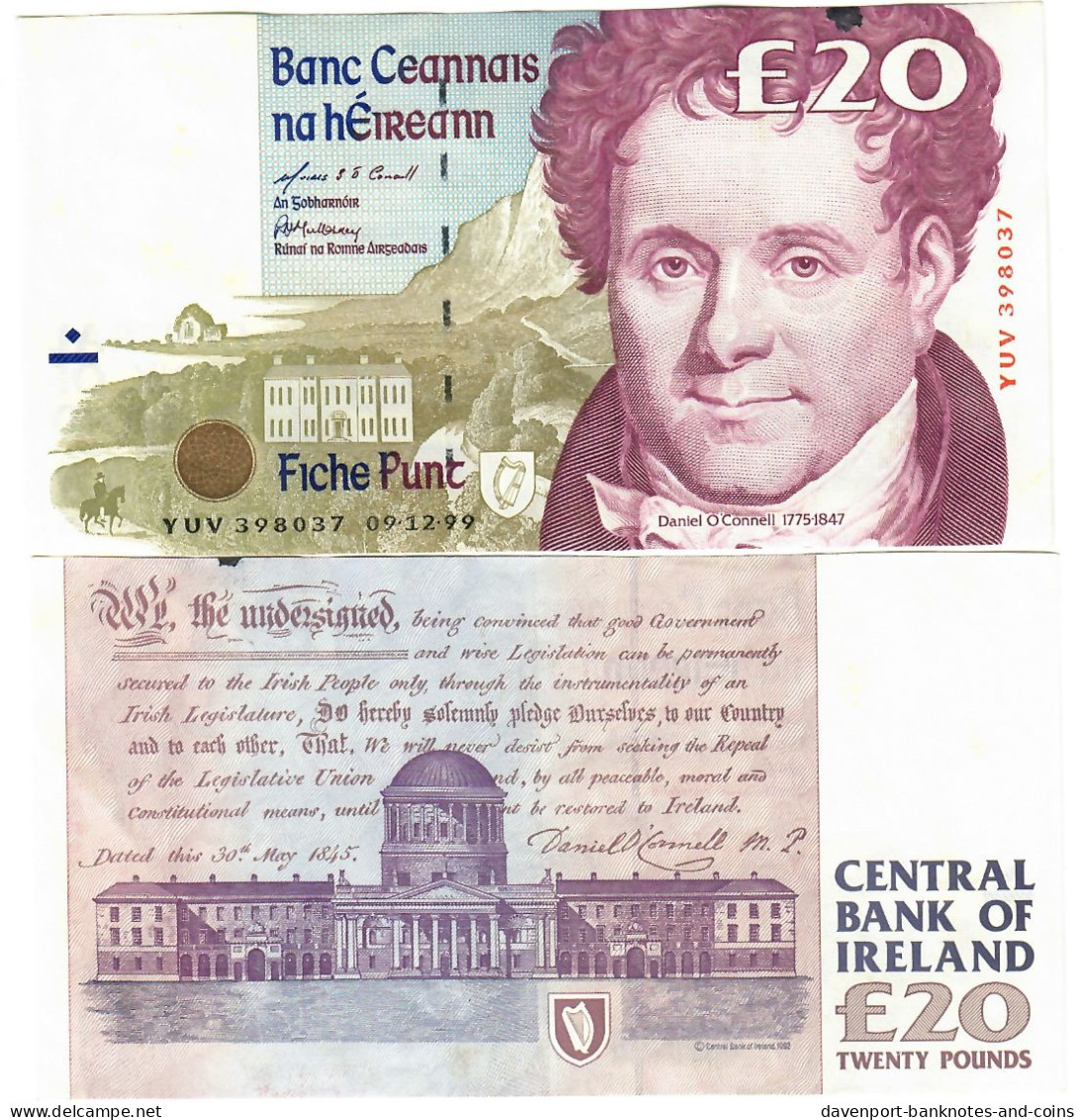 Ireland 20 Pounds 1999 EF/aUNC - Irlanda