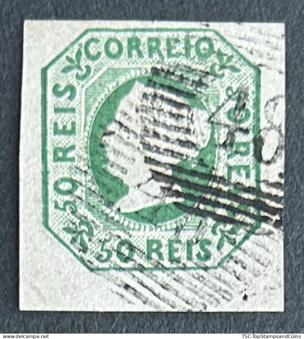 POR0003U - Queen D. Maria II - 50 Reis Used Non Perforated Stamp - Portugal - 1853 - Used Stamps