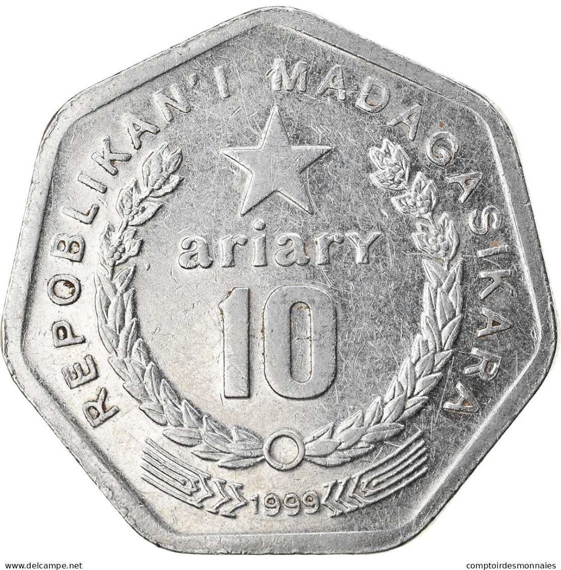 Monnaie, Madagascar, 10 Ariary, 1999, Royal Canadian Mint, TTB, Stainless Steel - Madagaskar