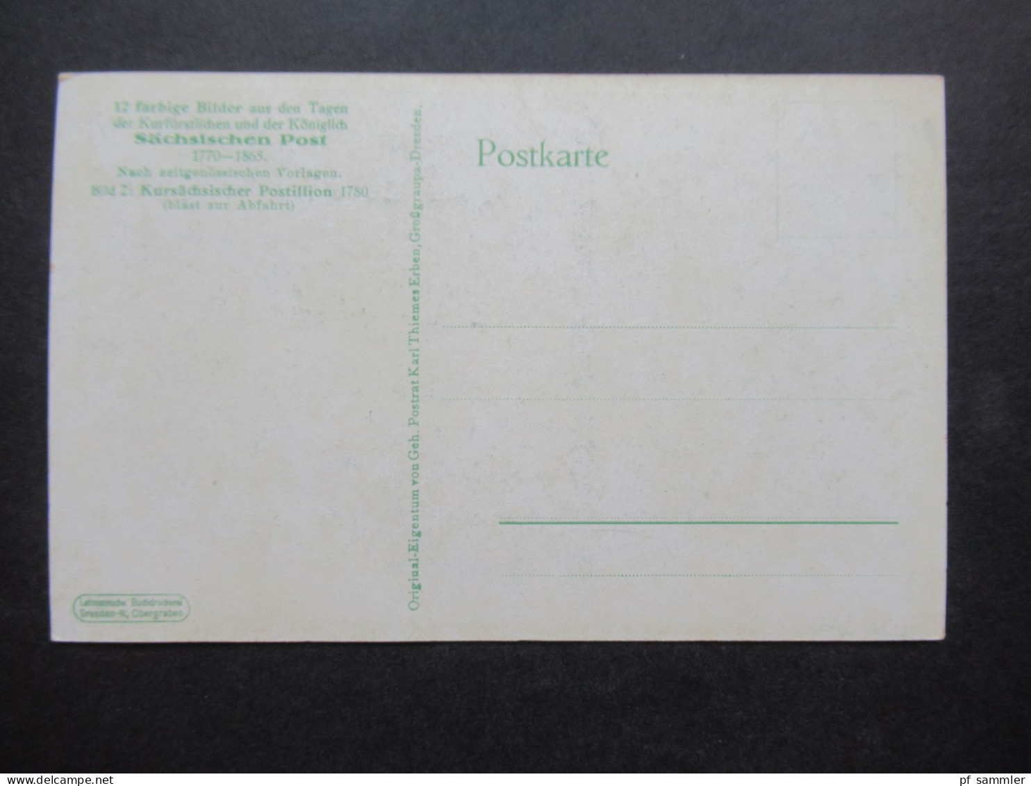 5 AK Künstlerkarten Vermutlich 1920 / 30er Jahre! Bilder Aus Den Tagen Der Sächsischen Post 1770 - 1865 - Postal Services