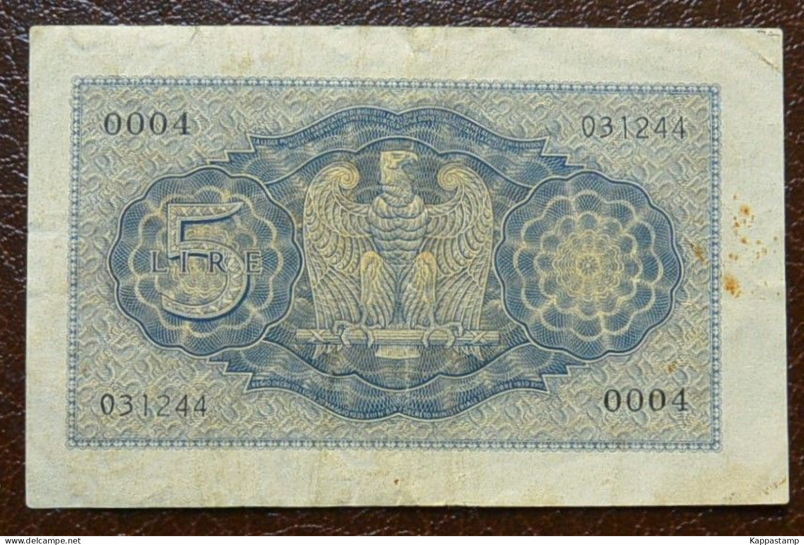 Regno 5 Lire 1940 FI-P 28a-1 Numero Di Fantasia 0004 (B/1-10 - Italië– 5 Lire