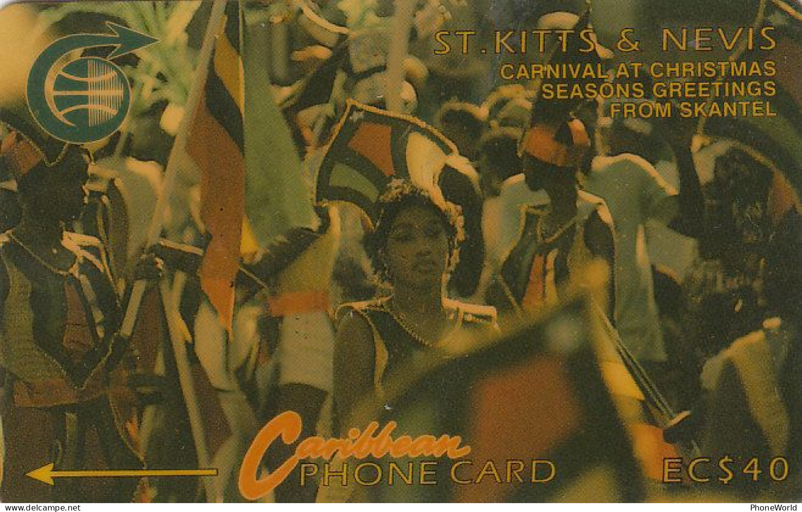 ST.Kitts, 4CSKB002440  EC$40  1990, Carnival At Christmas & Seasons Greetings, Fine Used, RR - St. Kitts & Nevis