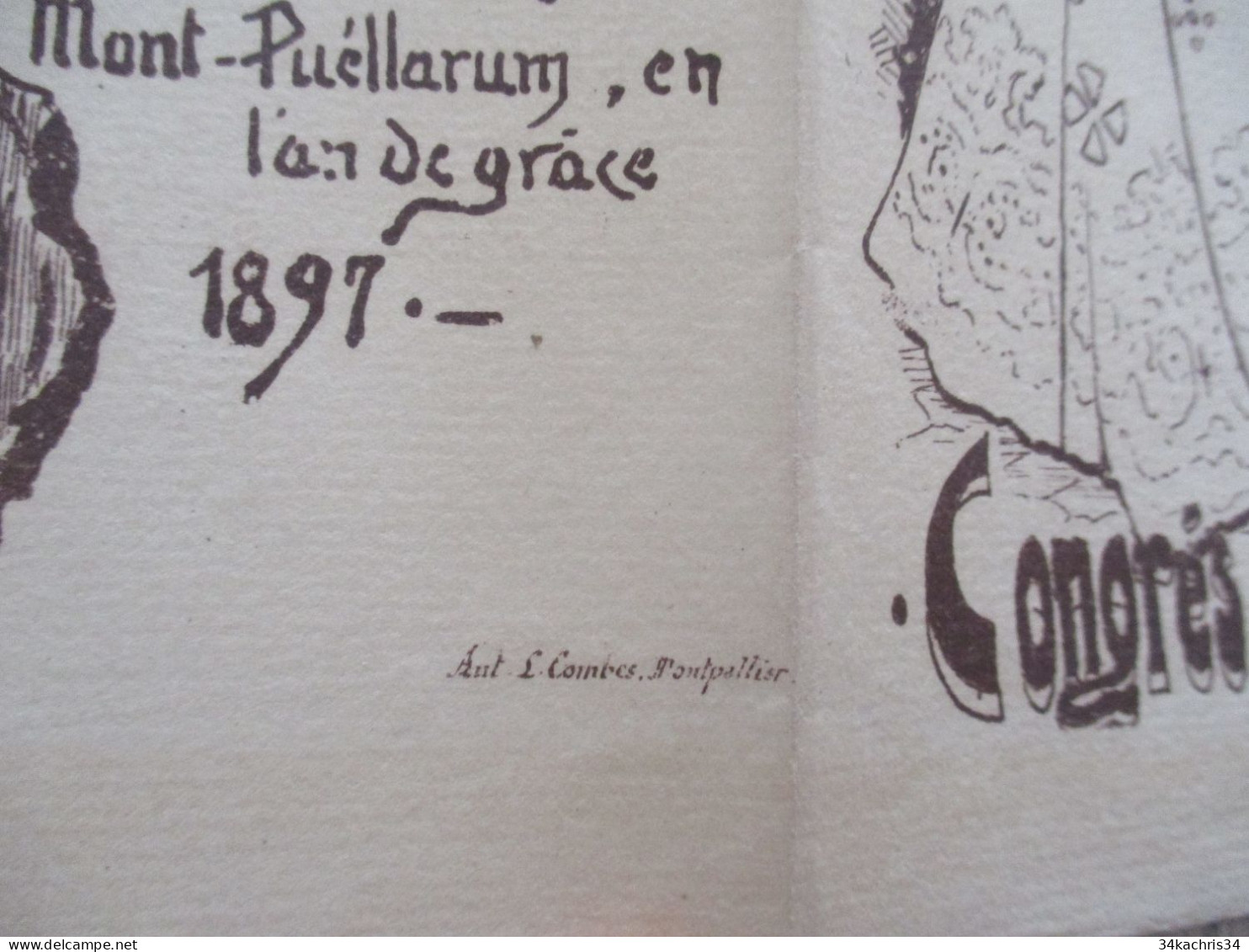 Montpellier Programme Illustré Doumenq Association Des étudiants Fête Du 22/12/1897 Congrès Médical Français Médecine - Programma's