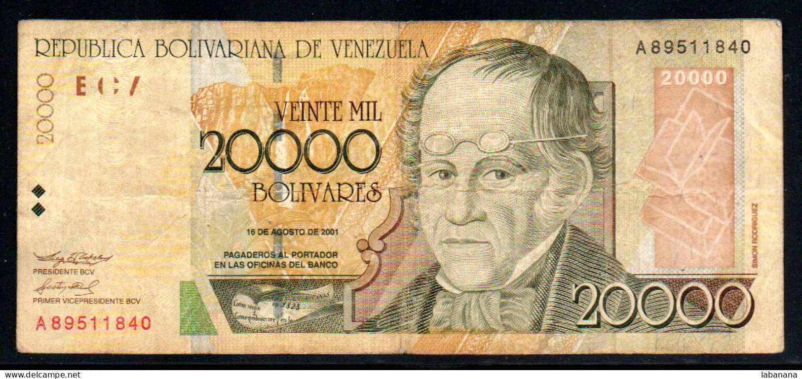 659-Venezuela 20 000 Bolivares 2001 A895 - Venezuela