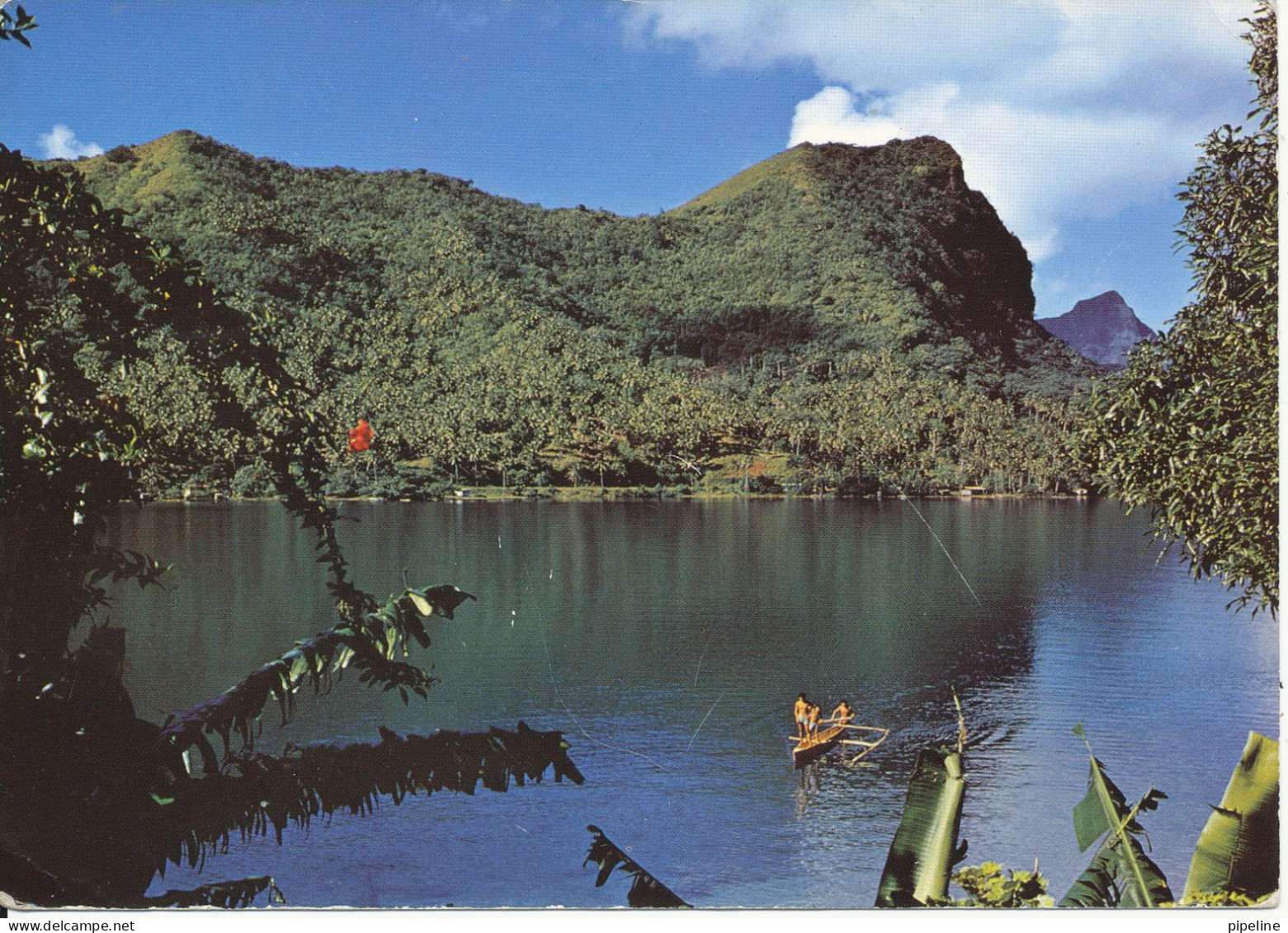 French Polynesia Postcard Sent To Denmark 31-8-1981 Faaroa Bay - Polynésie Française
