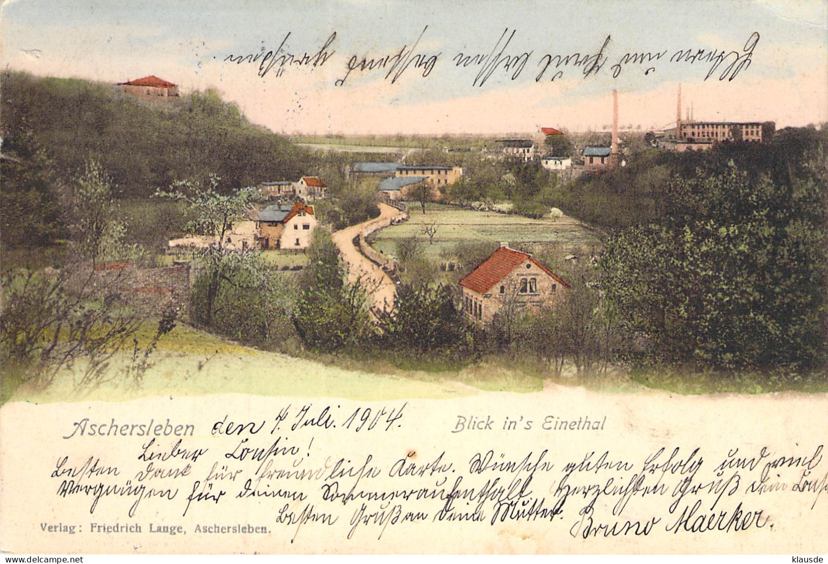 Aschersleben - Blick Ins Einethal Gel.1904 AKS - Aschersleben