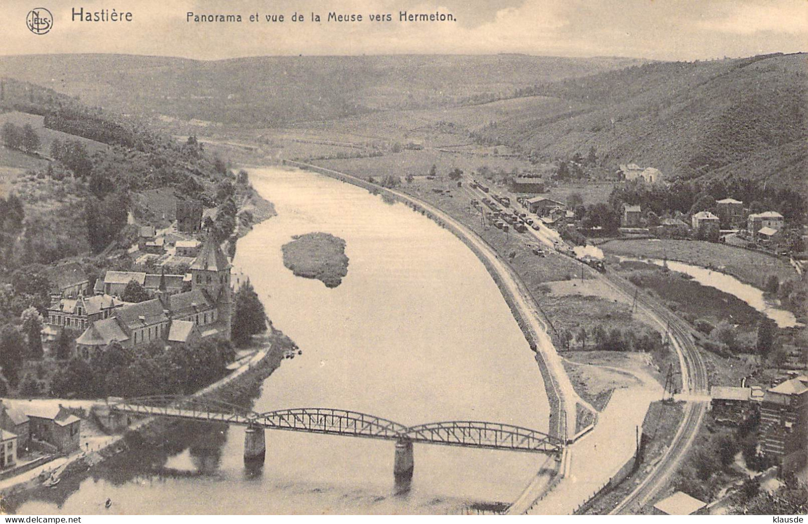 Hastiere - Panorama Et Vue De La Meuse Vers Hermeton Feldpost - Hastière