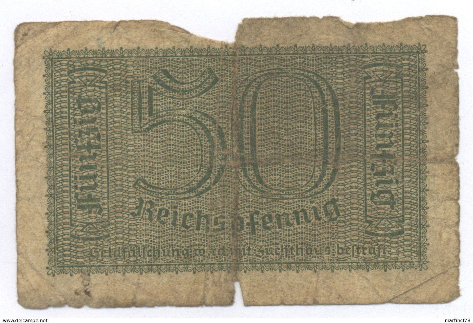 Fünfzig Reichspfennig 50 Rpf, 1938-1945, Reichskreditkassenschein - Altri & Non Classificati