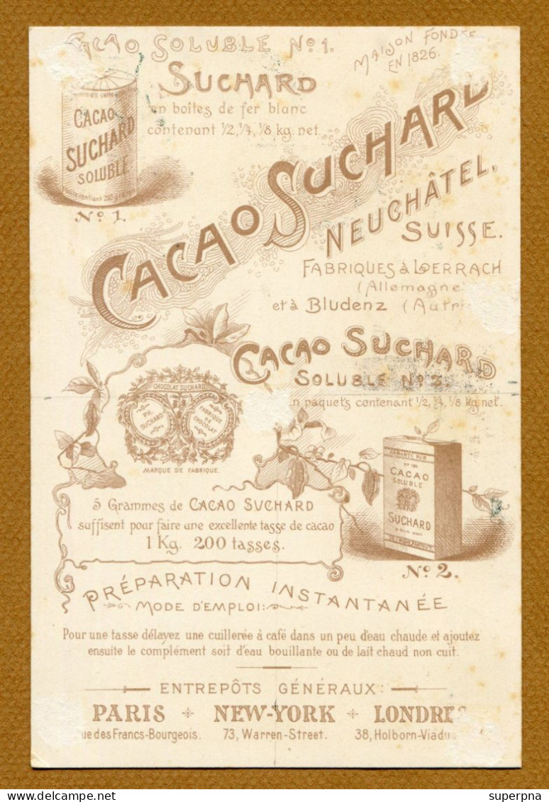 MENU  " SUCHARD "  : " SCHAFFHOUSE " - Menus