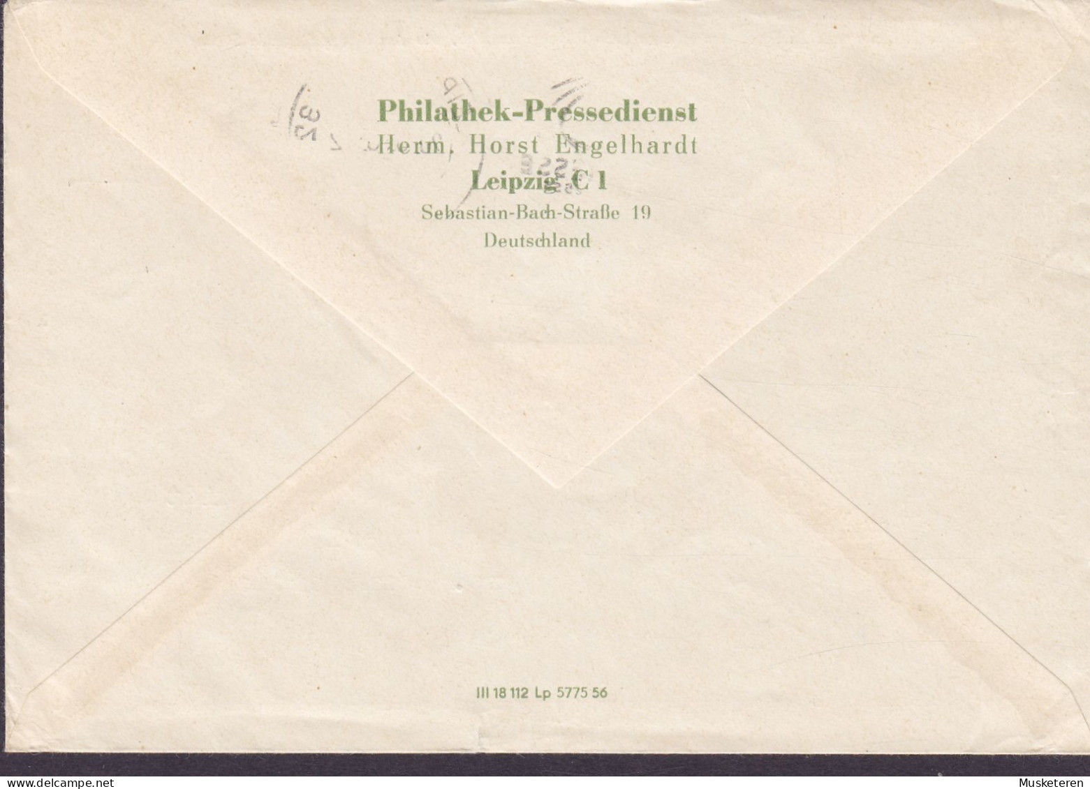 Germany DDR Postal Stationery Ganzsache Entier PRIVATE Print 'PHILATHEK' Slogan 'Leipziger Messe' LEIPZIG 1956 - Privé Briefomslagen - Gebruikt