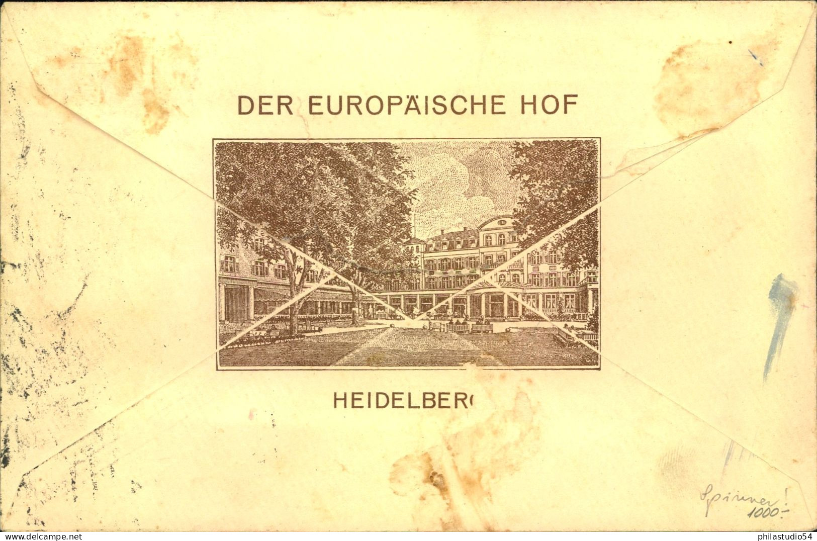 1930, Ortseinschreiben "HEIDELBERG" Mit 2 Nothilfe Zusammendrucken 8/15 Pf. - Brieven En Documenten