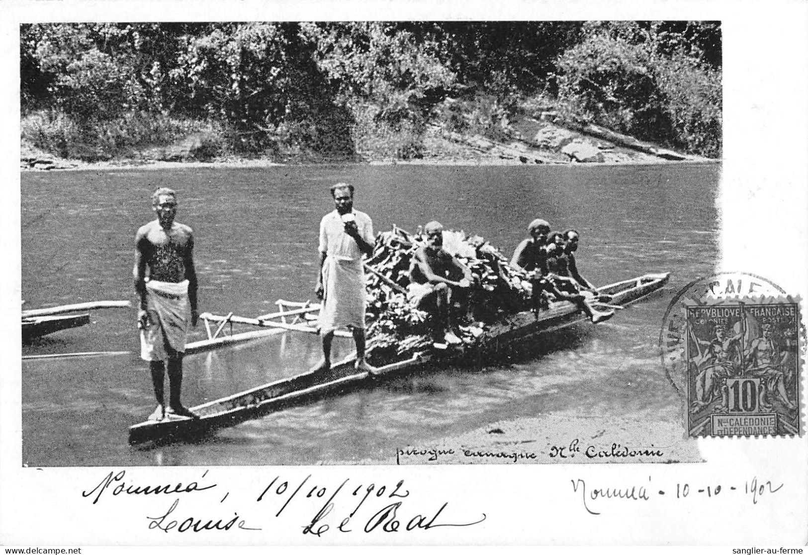 CPA NOUVELLE CALEDONIE PIROGUE CANAQUE - Nouvelle Calédonie