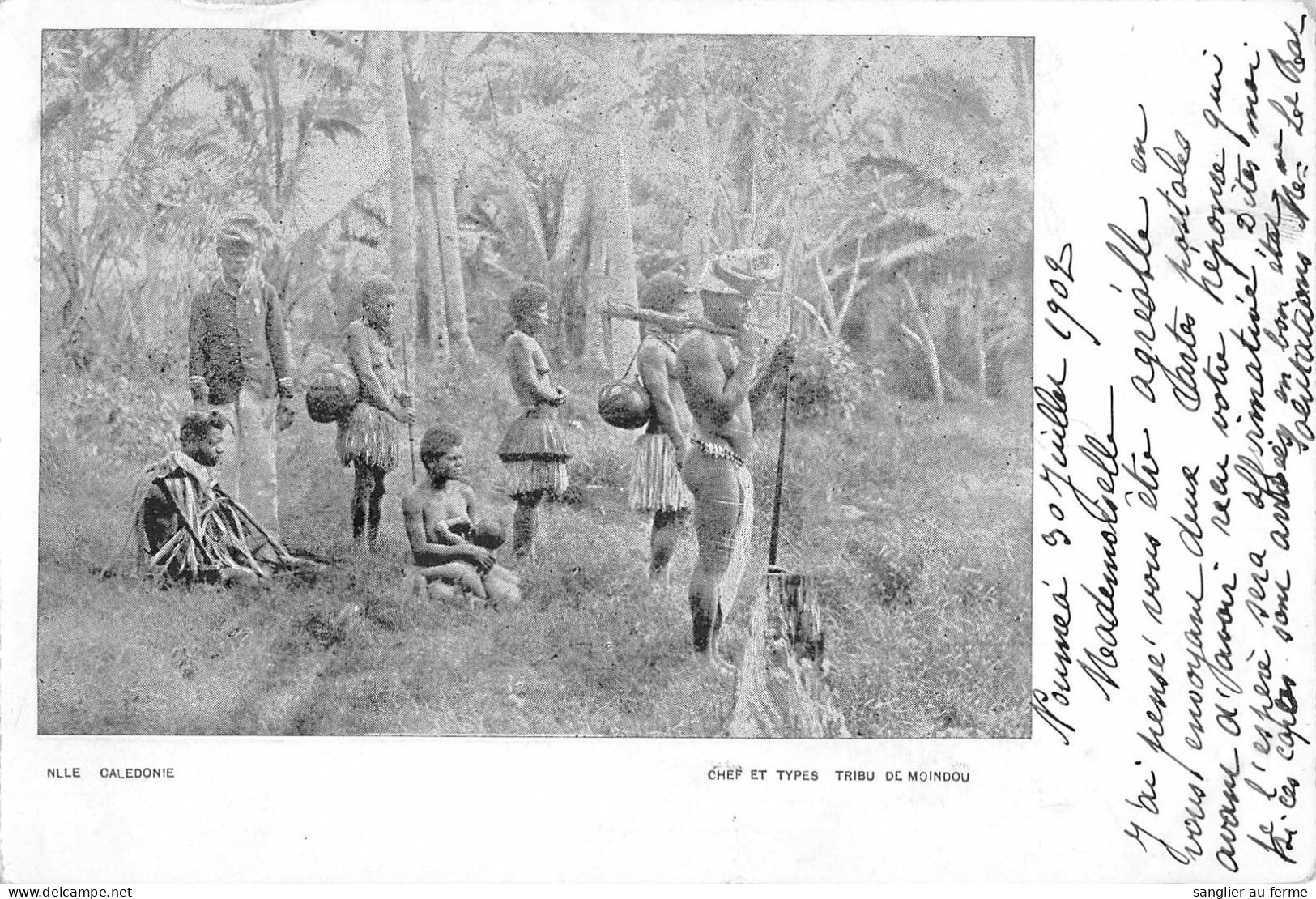 CPA NOUVELLE CALEDONIE CHEF ET TYPES TRIBU DE MOINDOU - Nouvelle Calédonie