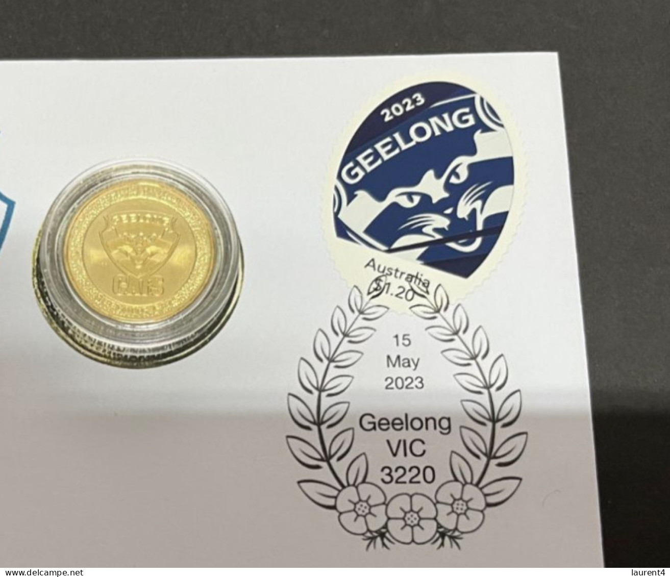 (2 R 2) Australia AFL Team (2023) Commemorative Cover (with New $ 1.00 Geelong Coin May 2023) Geelong Cats - Dollar