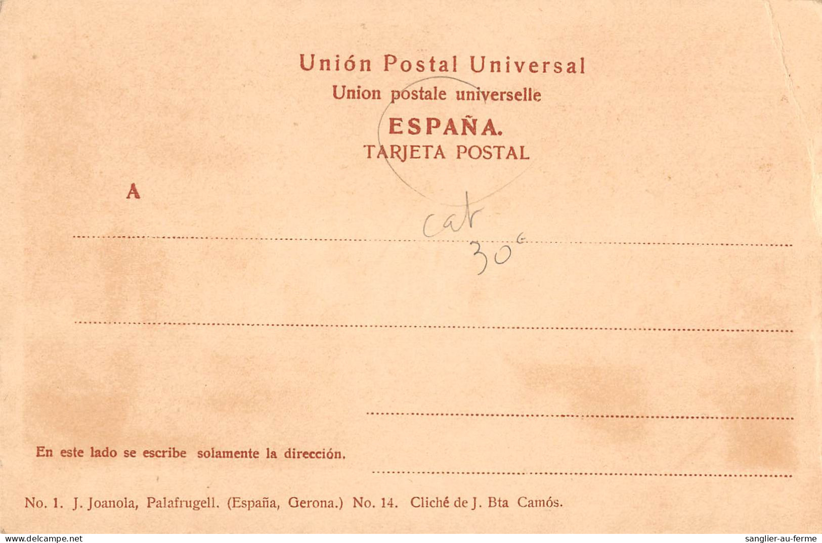 CPA ESPAGNE PALAMOS FIESTA MAYOR DE 1902 COLOCACION DE LA 1a PIEDRA EN LAS OBRAS DEL PUERTO - Other & Unclassified