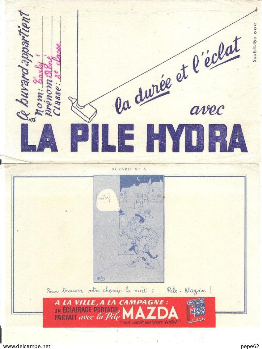 Pile Wonder-mazda-hydra-lot De 3 Buvards - - Piles