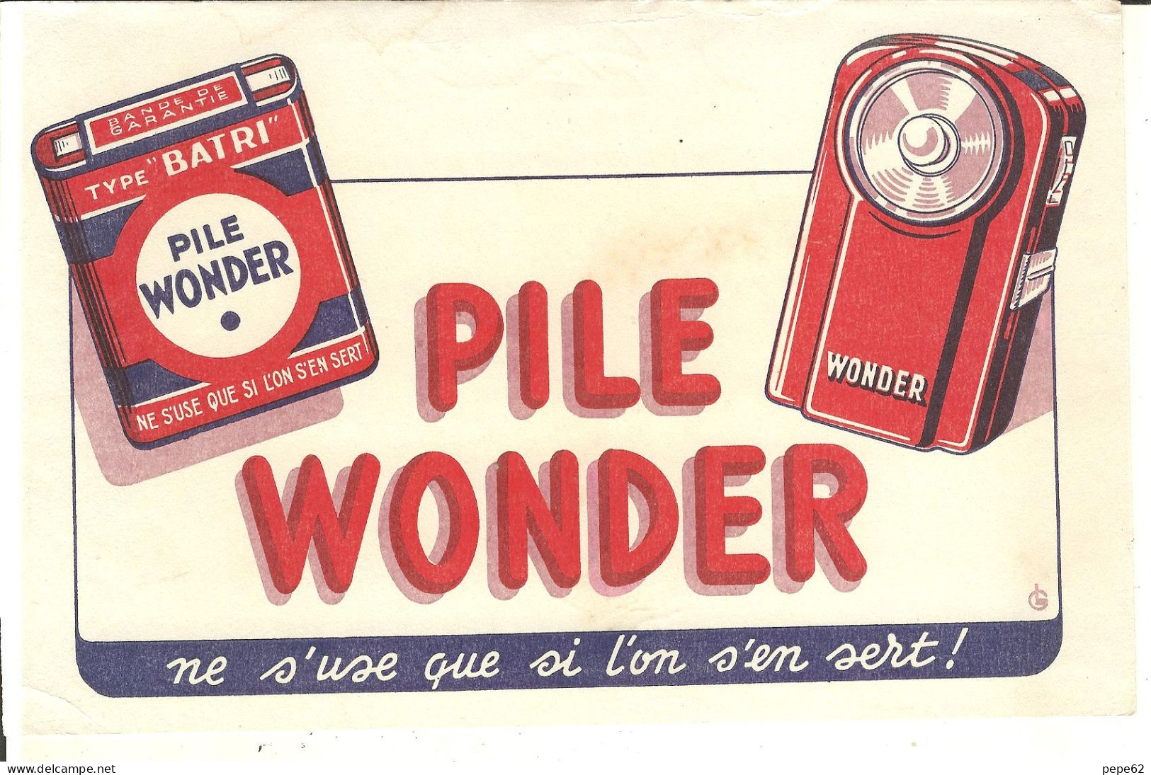 Pile Wonder-mazda-hydra-lot De 3 Buvards - - Batterien