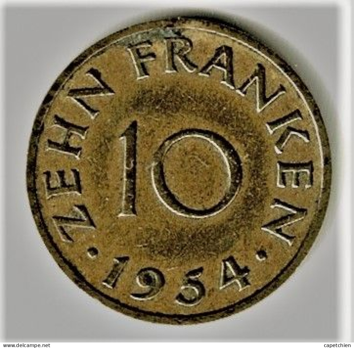 ALLEMAGNE / SARRE // 10 FRANKEN / 1954 / - 10 Francos