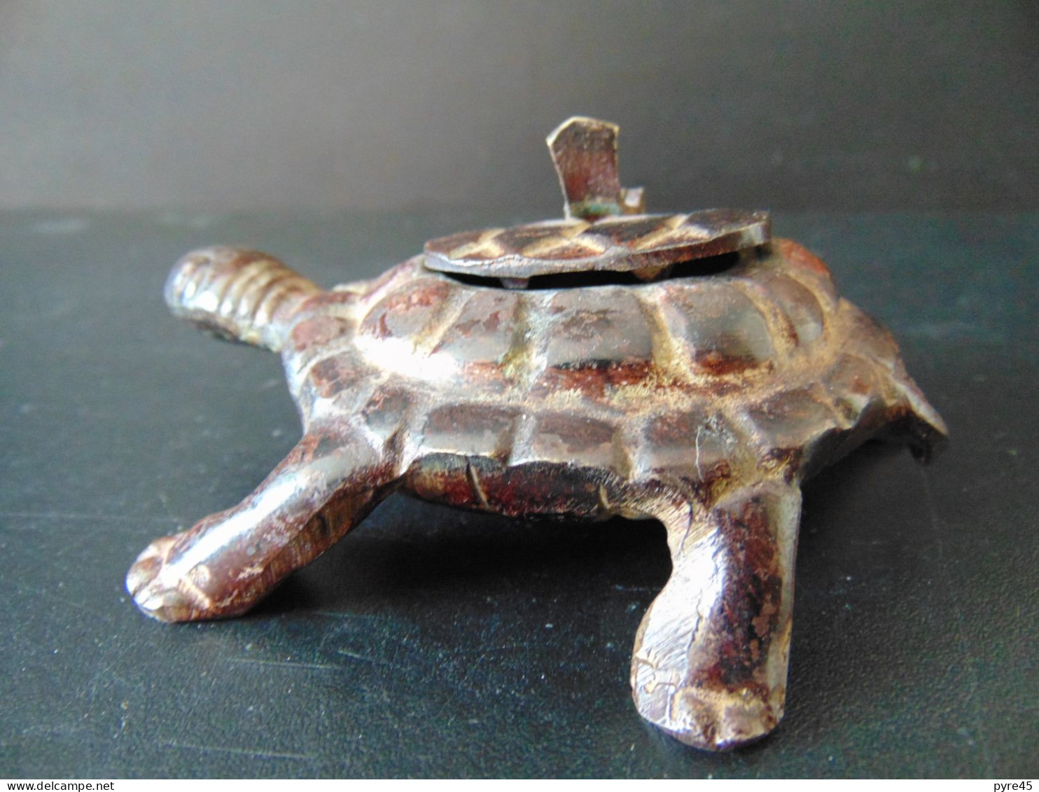 Tortue Cendrier En Métal, 11 X 8,5 X 5 Cm, Poids 250 Gr - Metall