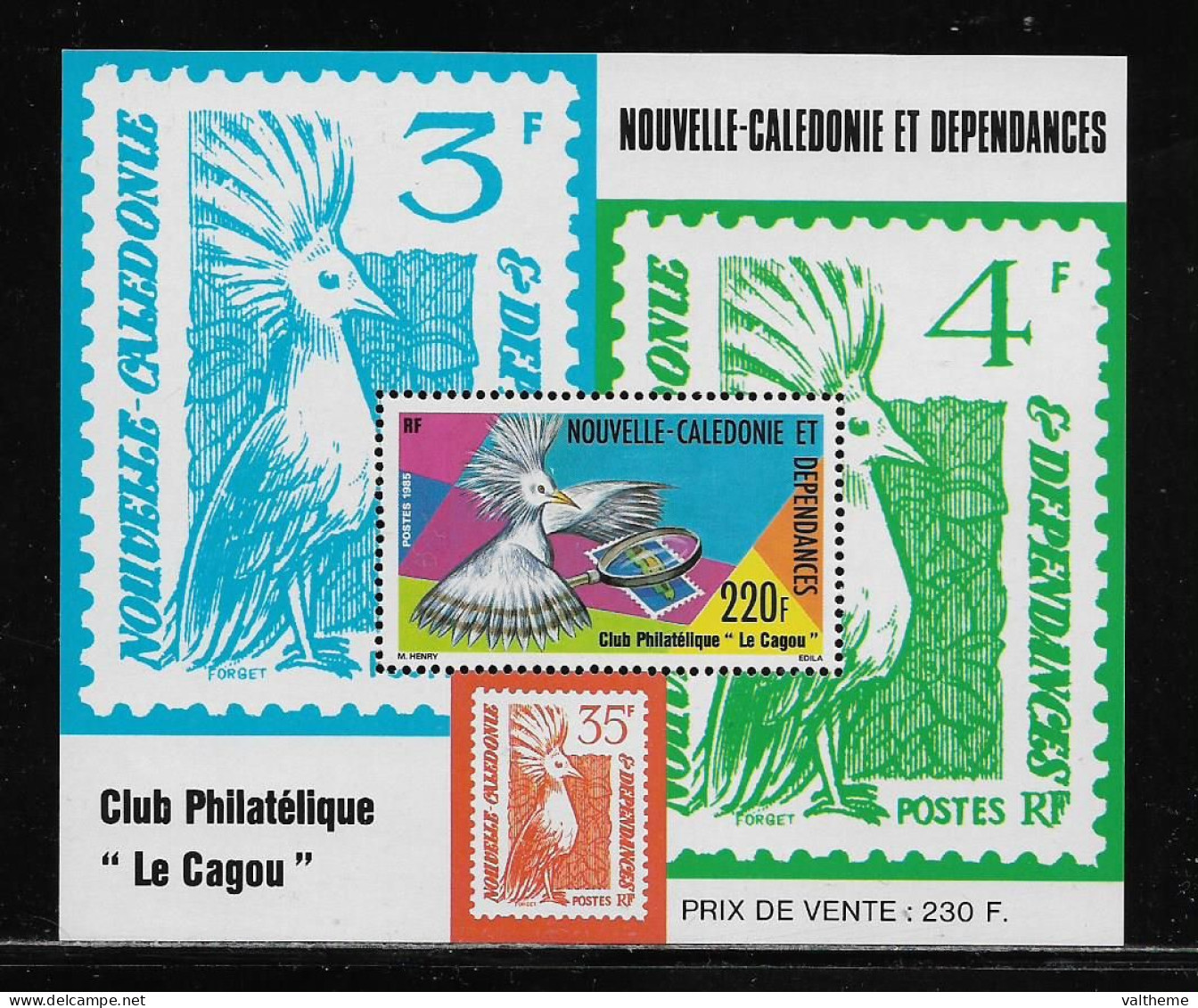 NOUVELLE CALEDONIE   ( NC - 643 )   1985   N° YVERT ET TELLIER  N°  7    N** - Blokken & Velletjes