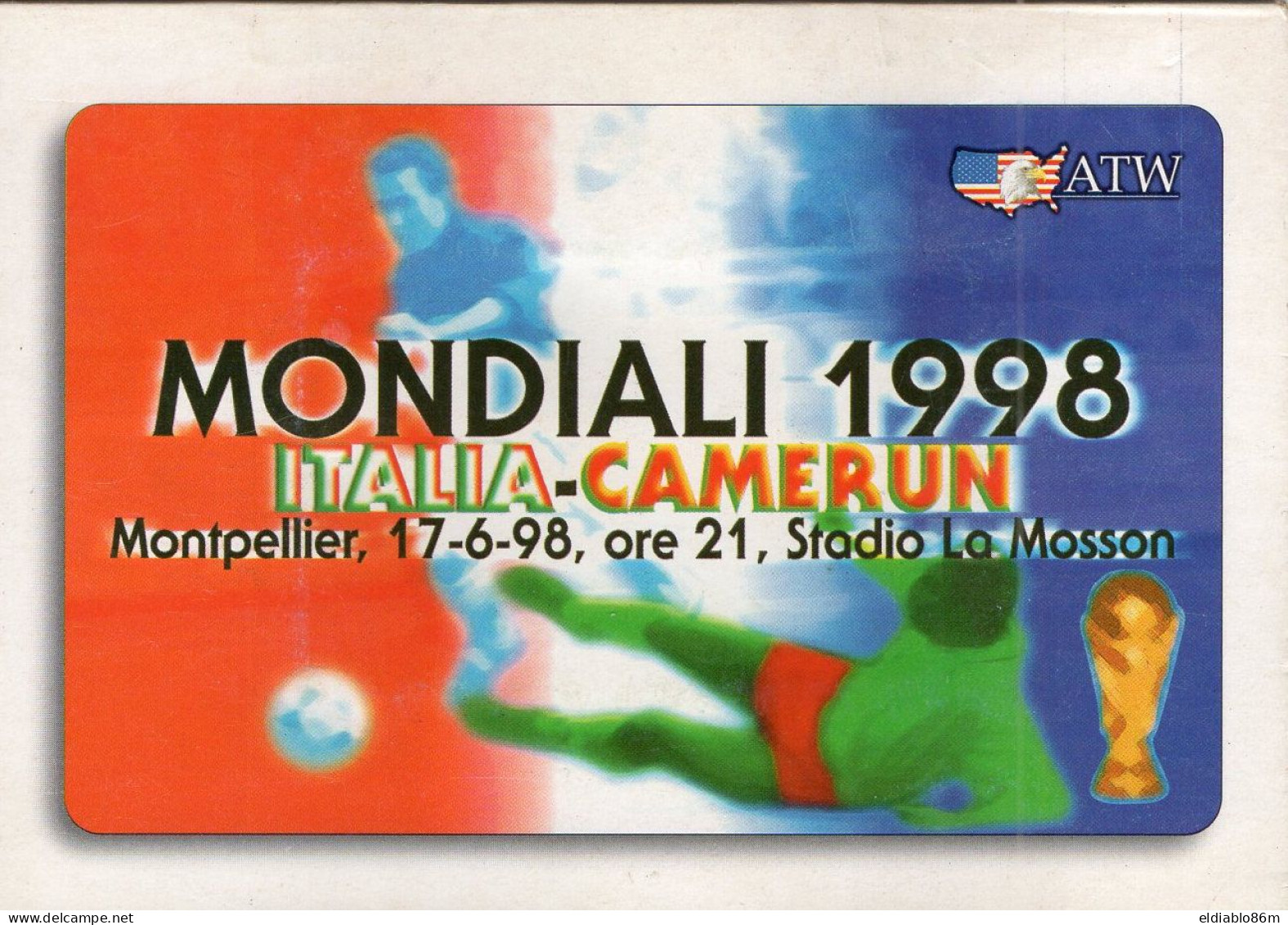 ITALY - ATW - MONDIALI 1998 - ITALIA Vs CAMERUN - FOLDER EMPTY NO CARDS - Otros & Sin Clasificación