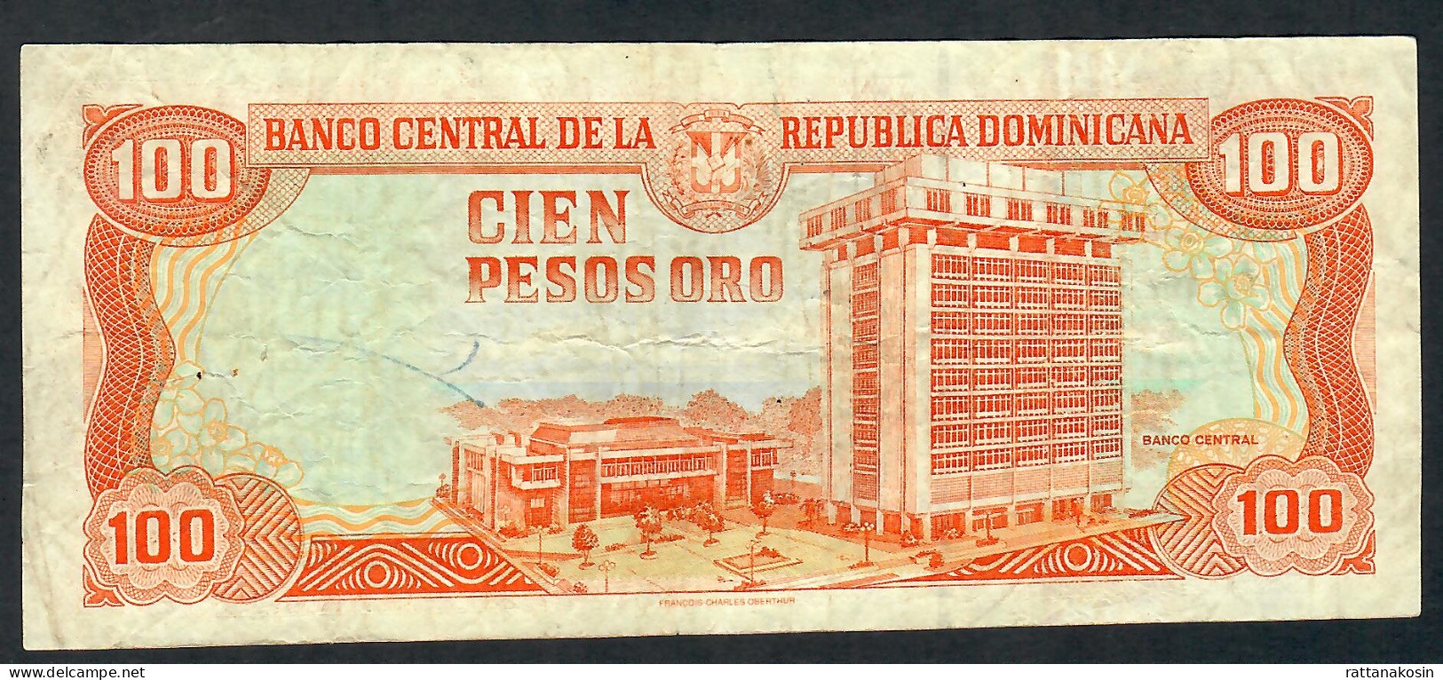 DOMINICAN REPUBLIC P156a 100 PESOS ORO 1997 FINE - Dominicaanse Republiek