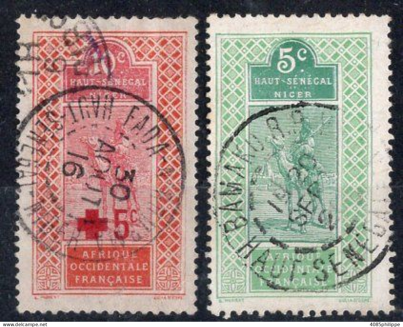 HAUT SENEGAL NIGER Timbres-poste N°35 & 21 Oblitérés FADA N'GOURNA & BAMAKO RP TB Cote : 3€50 - Gebruikt