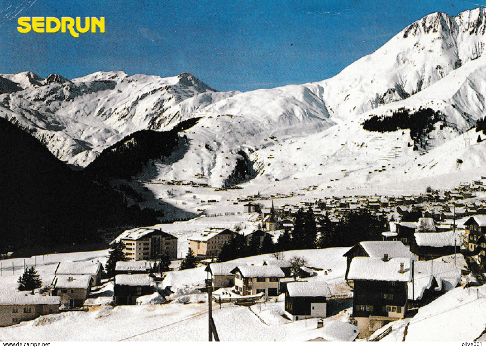 CH - GR -Sedrun, Le Bourg De Sedrun Sur La Commune De Tujetsch.- Circulée Pour Grasse Alpes-Maritimes (06) Le 29/12/1986 - Tujetsch