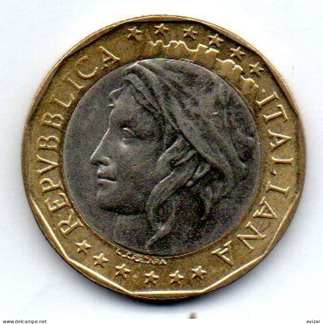 ITALIA, 1.000 Lire, Bimetallic, Year 1997, KM # 194 - 1 000 Lire