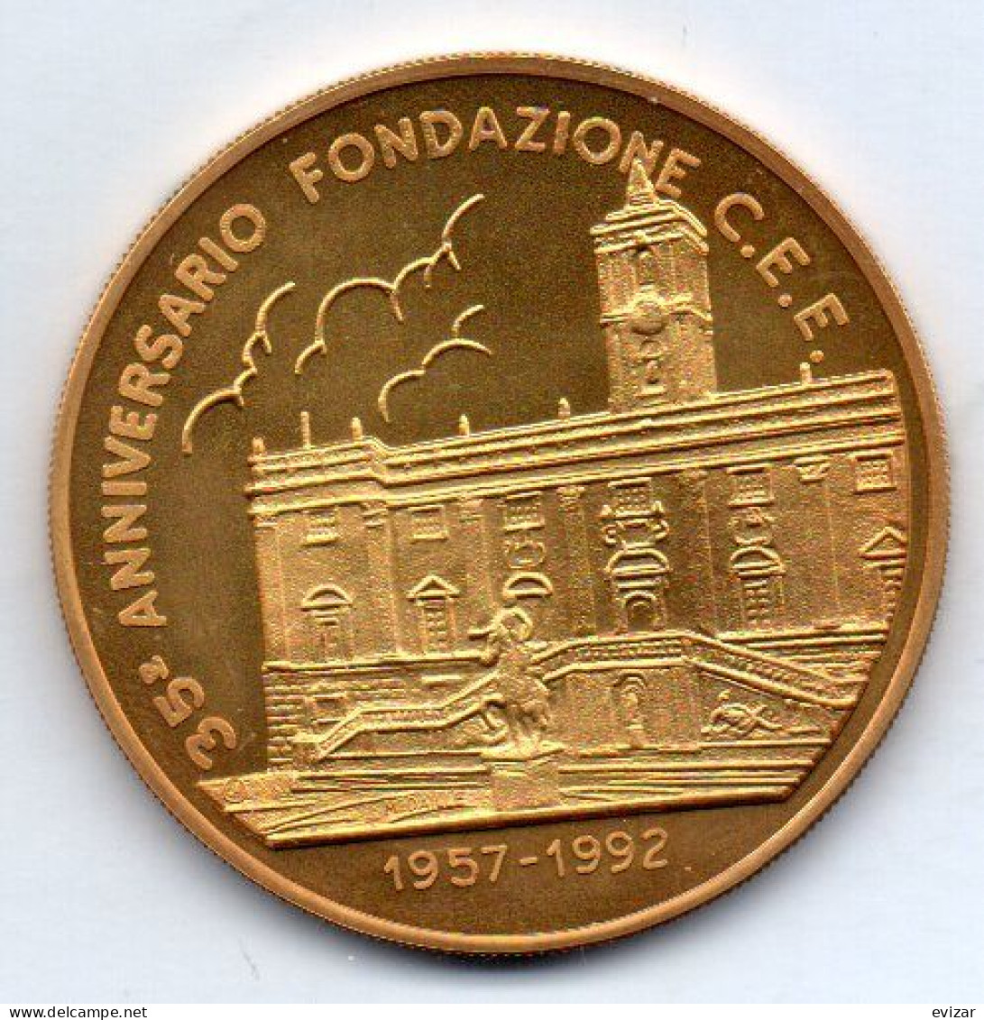 ITALIA, 1 Ecu, Copper-Nickel Gold Plated, Year 1992, # X194 - 1 000 Lire